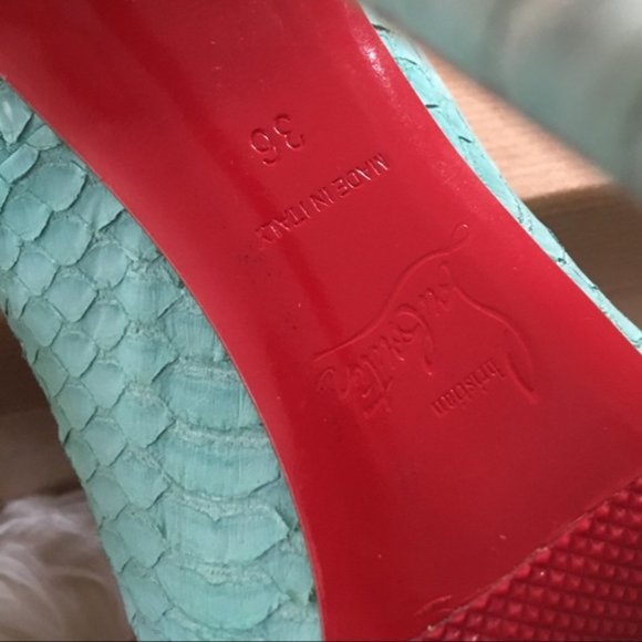 Christian Louboutin Turquoise Heels - Picture 5 of 9